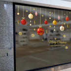 1pc Reusabl Window Stickers - Cartoon Snowflake & Merry Christmas Decals,White & Red DIY Holiday Decor for Glass Doors & Windows