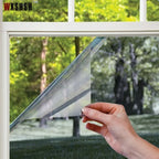 Window Privacy Film One Way Daytime Privacy Static Cling Sun Blocking Anti UV Reflective Window  for Home and OfficeBlack Silver