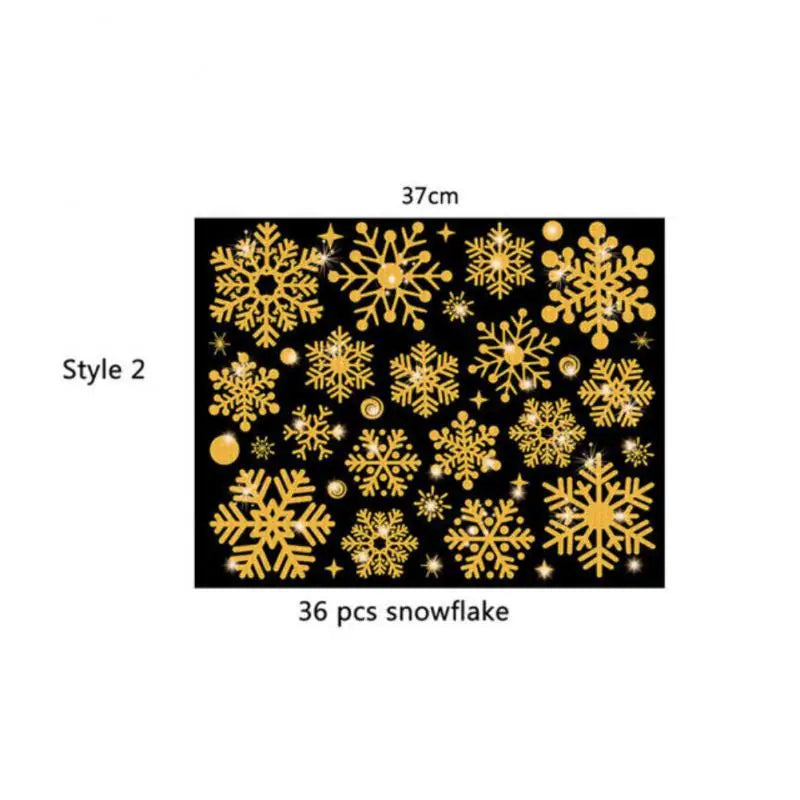 Glitter Effect Snowflake Electrostatic Wall Sticker Christmas Kids Room Decor Glass Window Home Decoration New Year Wallpaper
