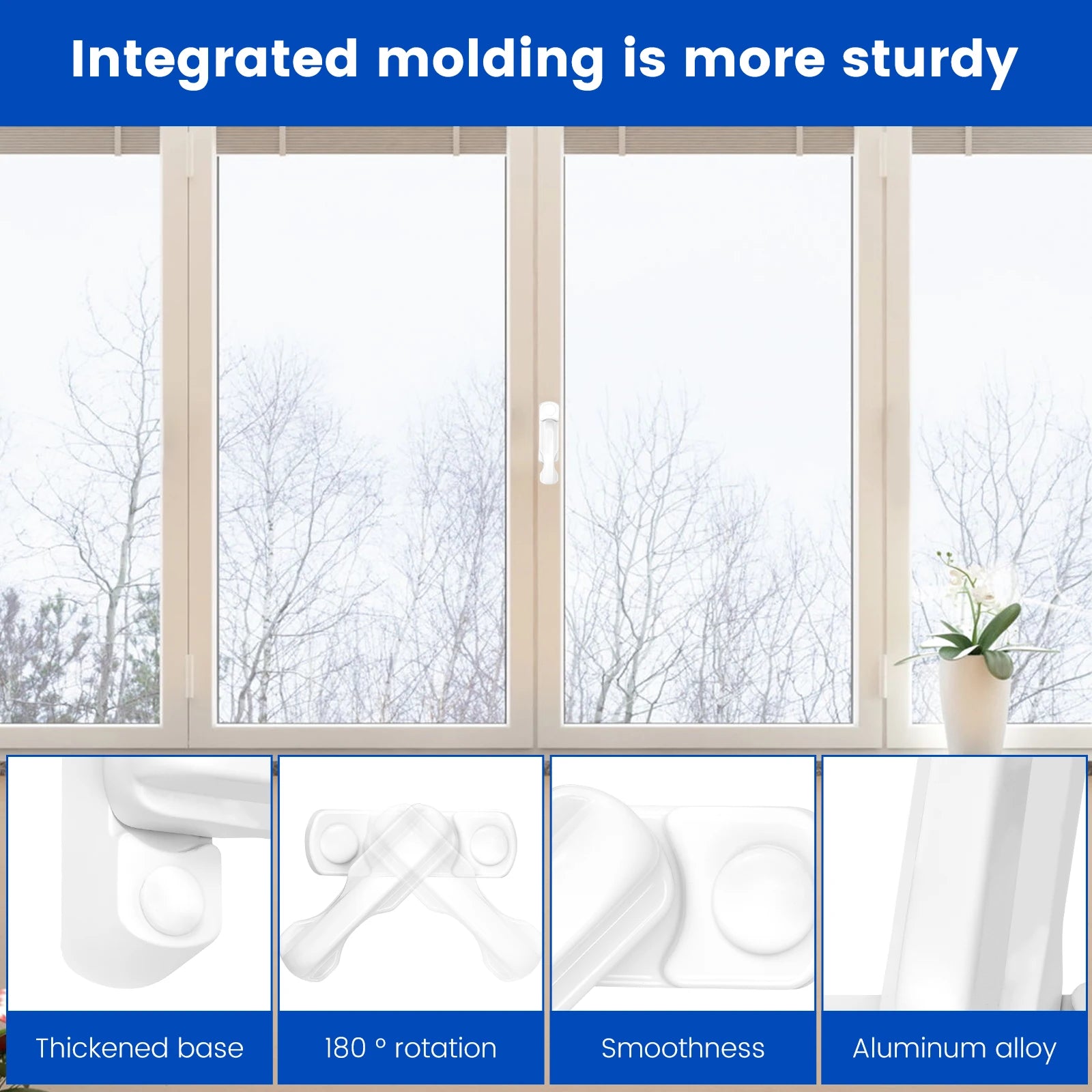 12 Pcs Window Latch Aluminium Safety Window Handle Child Lock with Screws 180° Rotating for Home Apartment UPVC PVC Door Window