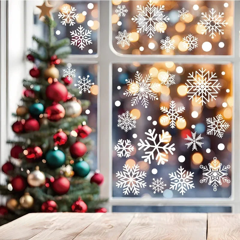 Santa Claus Glass Sticker Removable Static Cling Decoration for Living Room Entrance Corridor Window Clings Decoration