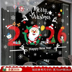 1pc 2026 Christmas Window Stickers Santa Claus Snowflake Pattern Christmas Decal New Year Gift Xmas Party Decorations Navidad