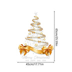 Christmas Window Decals 25.59x17.72 Inch Decal Pvc Double-Sided Golden Christmas Tree Window Sticker for Home Window Wall Decor