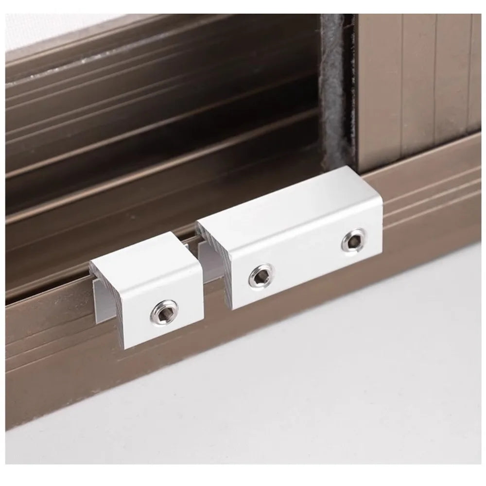 2 PCS Window Lock Buckle Fixed Alloy Non Perforated Window Lock Buckle Child Protection Safety Anti Pinch Anti-theft Lock Buckle
