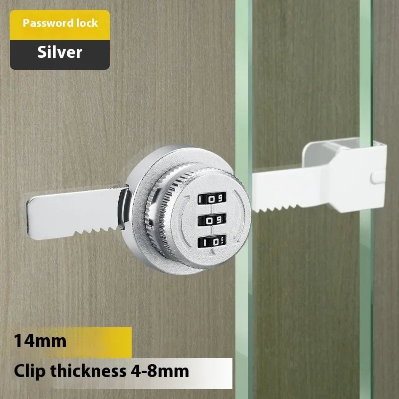 ZEXEF Glass Cabinet Password Lock Glass Sliding Door Lock Storage Display Cabinet Window Double Open Combination Lock Hardware