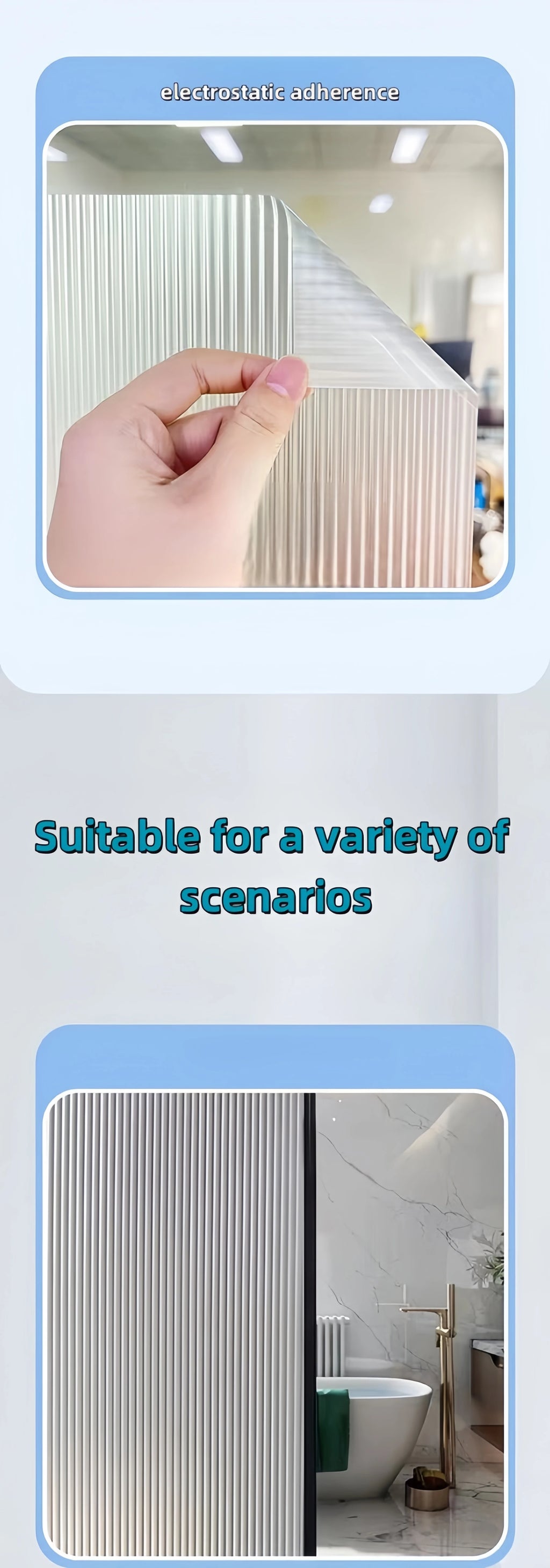 Changhong Glass Sticker Frosted Window Light-Transmitting Opaque Bathroom Kitchen Door Bathroom Anti-Light and Anti-Peeping Film Wavy Glass Film