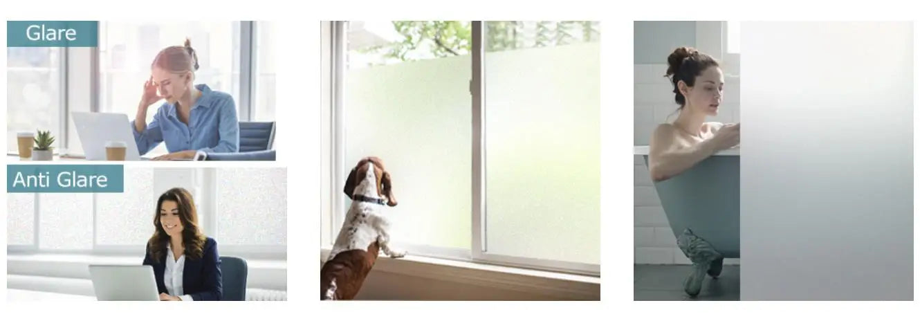 Wide 75/90 Cm Frosted Window Privacy Film, Non-Adhesive Window Glass Films, Heat Control Static Cling Removable Window Stickers