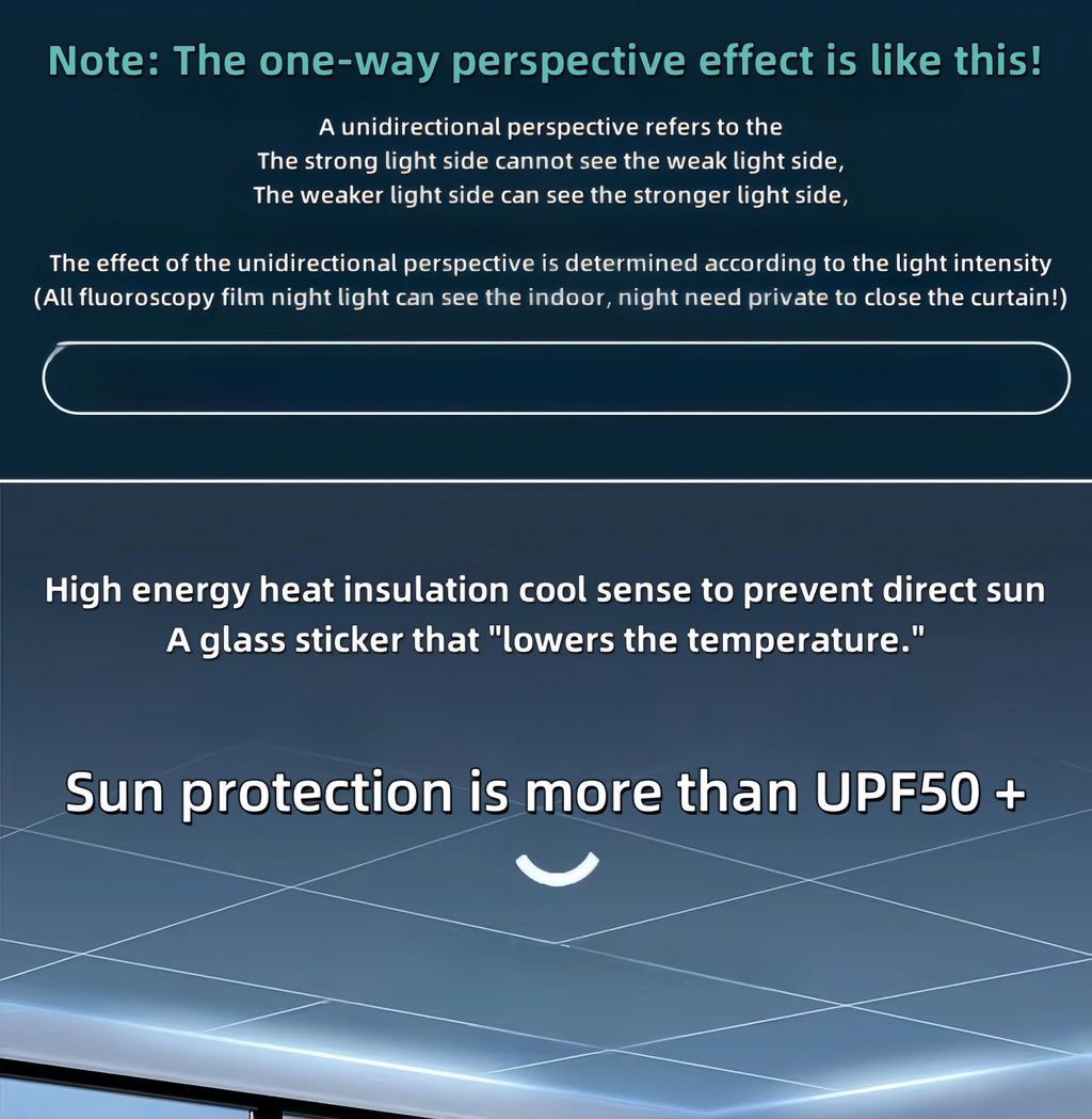 One-Way Perspective Glass Window Sticker Insulating Window Film Window Privacy Film Isolation 99% Uv Mirror Reflection