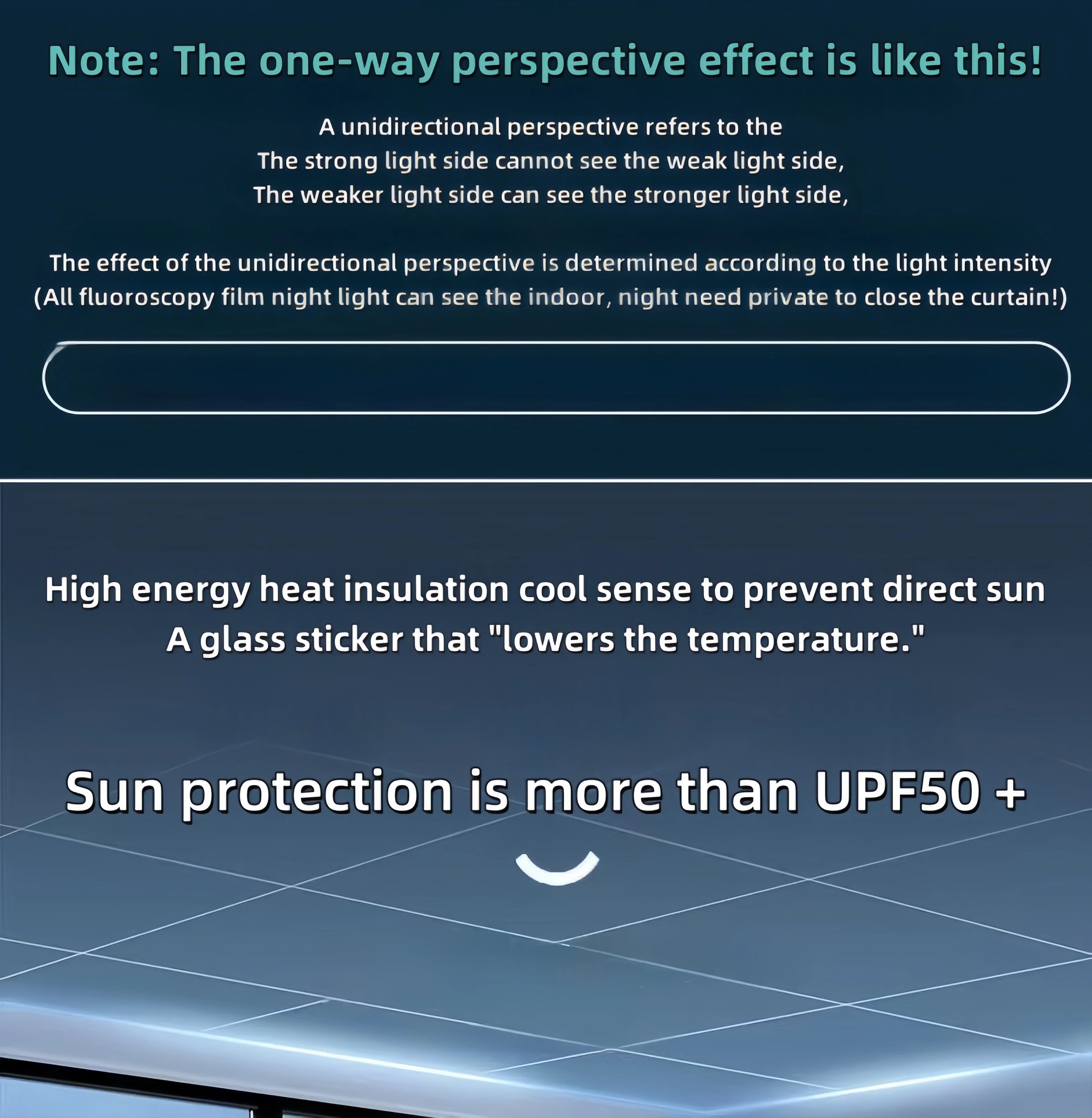 One-Way Perspective Glass Window Sticker Insulating Window Film Window Privacy Film Isolation 99% Uv Mirror Reflection