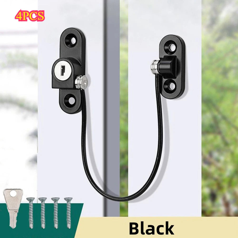 4pcs Children's Safety Window Door Lock Protection Limiter for Windows Lockers Child Safety