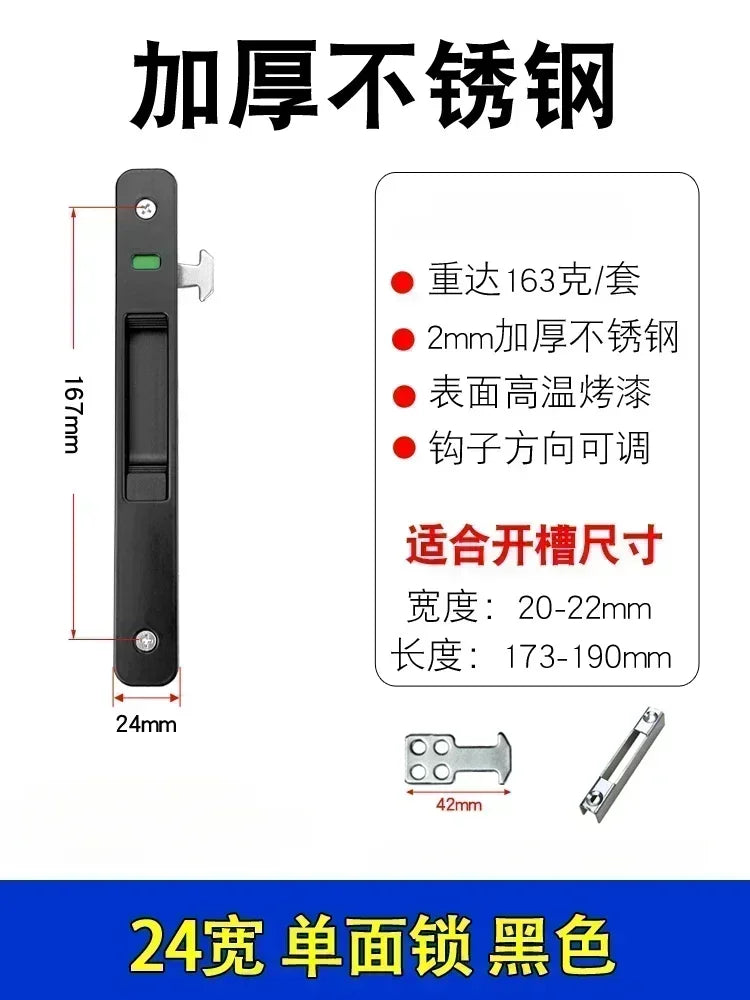 1 set of thickened stainless steel aluminum alloy door and window hook locks balcony sliding glass sliding door lock buckles