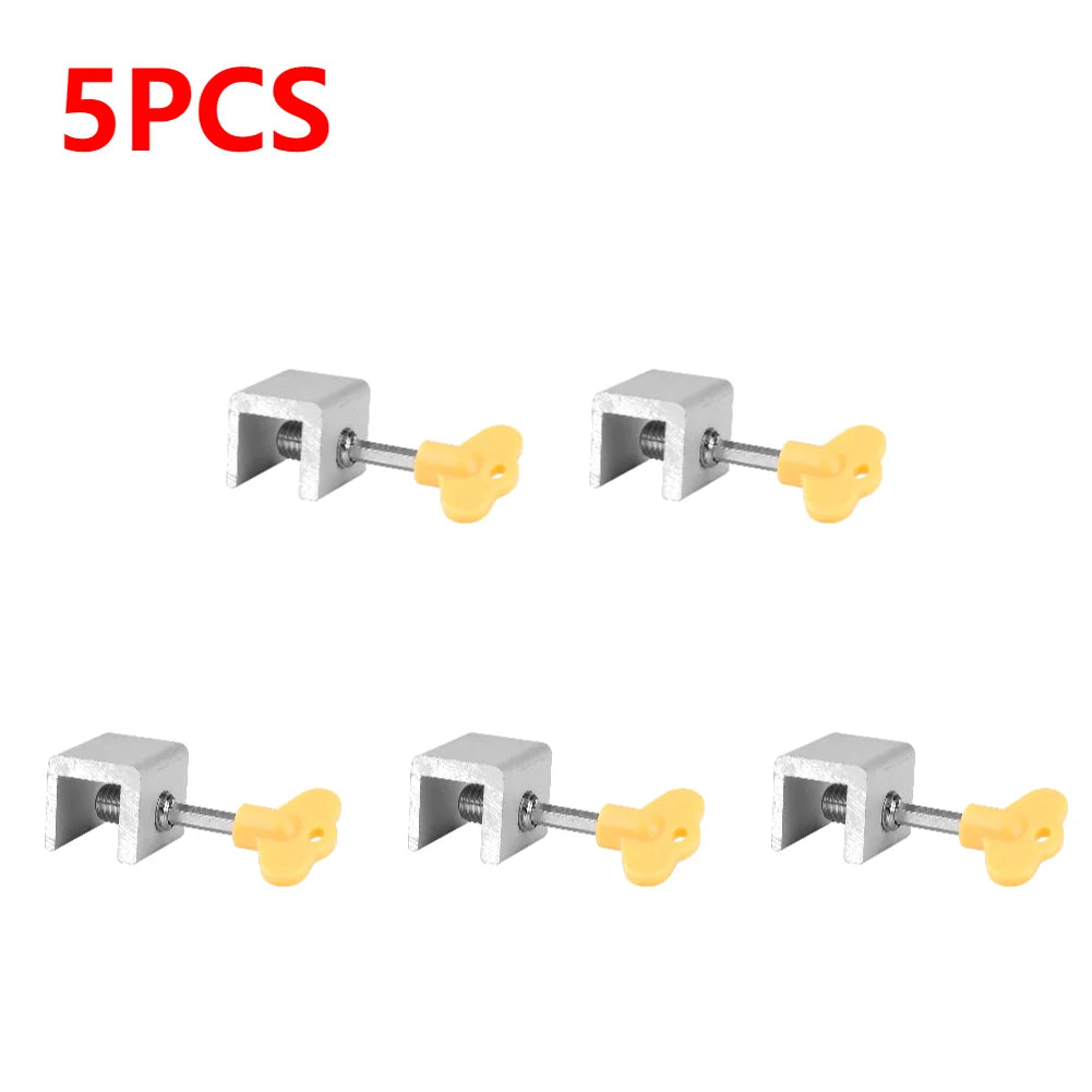 1-10pcs Adjustable Window Lock Stopper Security Anti-theft Lock with Key Portable Sliding Sash Stopper For Baby Kids Child