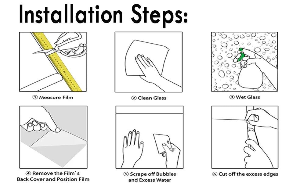 Glass Window Film Window Privacy Film Frosted Window Vinyl 3D Decorative Window Decals Non Adhesive Bathroom Living Room