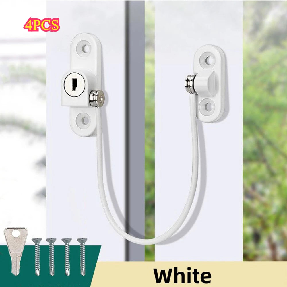 4pcs Children's Safety Window Door Lock Protection Limiter for Windows Lockers Child Safety