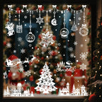 9 sheets Christmas Static Window Stickers, Seamless and Easy to - Snowflake Theme "Merry Christmas" Letters - Christmas Tree