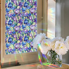 Sun Catcher Static Glass Stickers Non-Adhesive Window Sticker Decorative Privacy Flower Decal Painted Glass Rainbow Film Decors