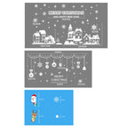 Christmas Window Stickers Set Santa Elk Snowflake Glass Cling Sticker Xmas Decor