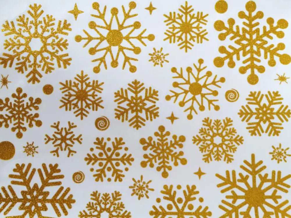 Glitter Effect Snowflake Electrostatic Wall Sticker Christmas Kids Room Decor Glass Window Home Decoration New Year Wallpaper