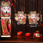 1Pair Horse Year Wall Stickers Cartoon Zodiac Horse Door Window Decorative Stickers Spring Festival Couplet Home Supplies