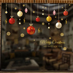 1pc Reusabl Window Stickers - Cartoon Snowflake & Merry Christmas Decals,White & Red DIY Holiday Decor for Glass Doors & Windows