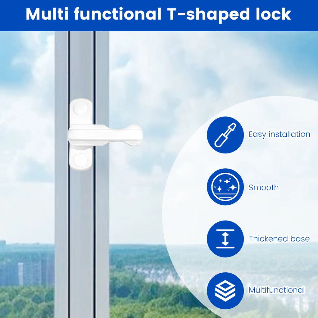 12 Pcs Window Latch Aluminium Safety Window Handle Child Lock with Screws 180° Rotating for Home Apartment UPVC PVC Door Window