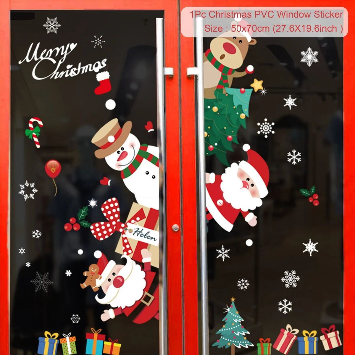 Christmas Window Stickers Christmas Wall Sticker Room Wall Decals Merry Christmas Decors 2024 For Home New Year Stickers 2025