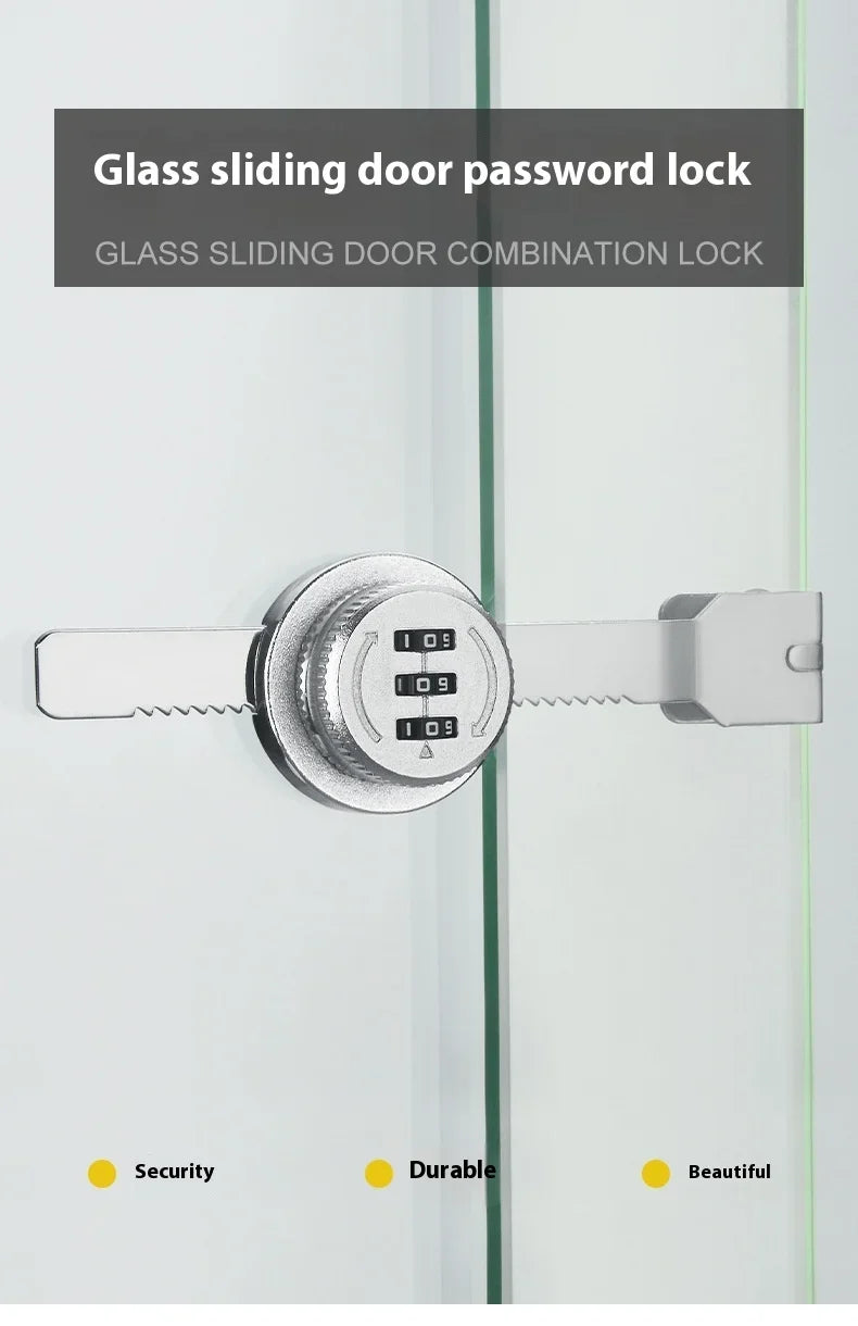 ZEXEF Glass Cabinet Password Lock Glass Sliding Door Lock Storage Display Cabinet Window Double Open Combination Lock Hardware