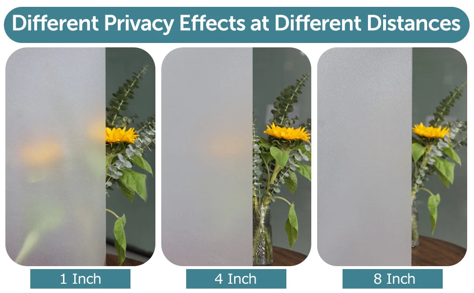 Wide 75/90 Cm Frosted Window Privacy Film, Non-Adhesive Window Glass Films, Heat Control Static Cling Removable Window Stickers