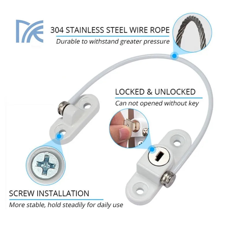 4pcs Children's Safety Window Door Lock Protection Limiter for Windows Lockers Child Safety