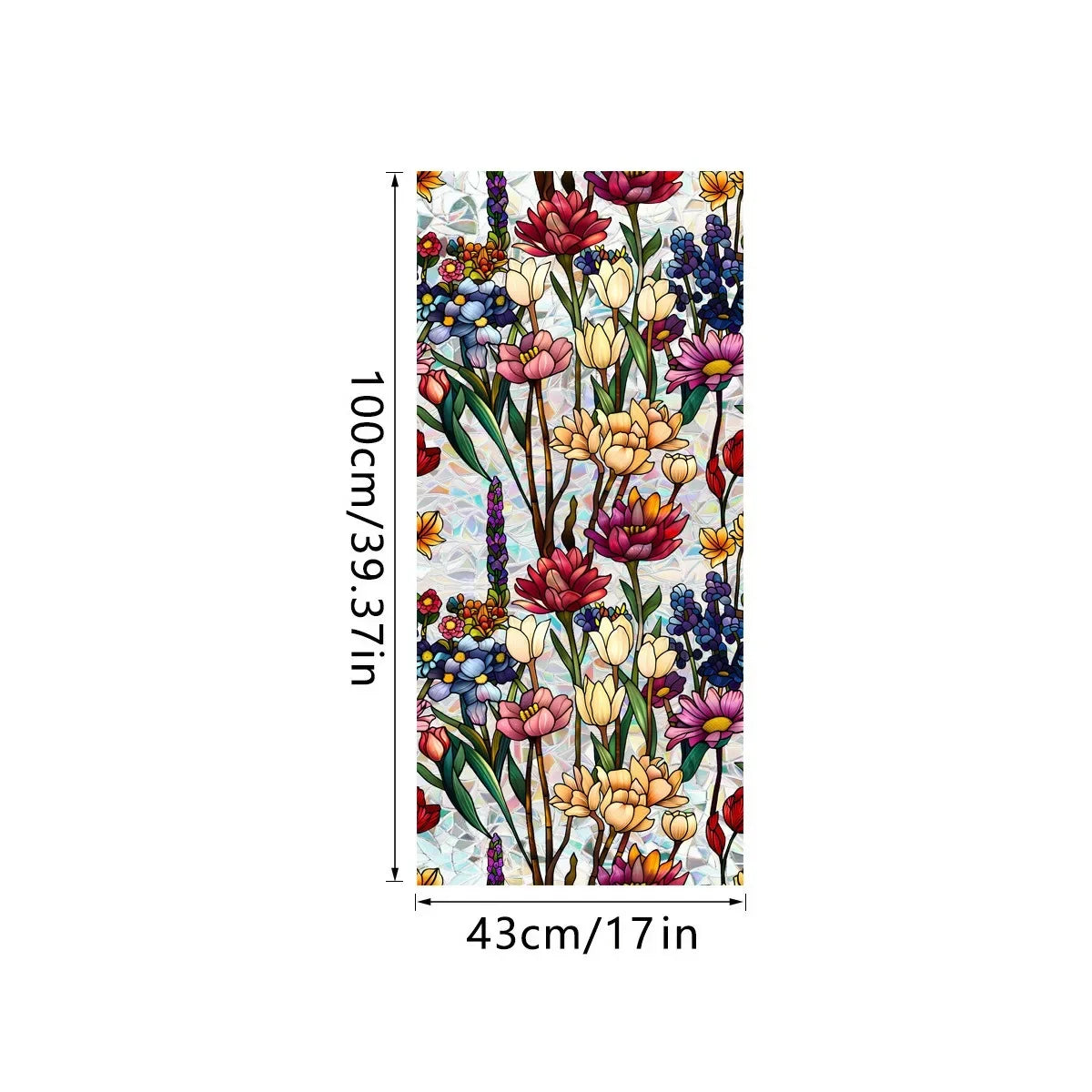 Sun Catcher Static Glass Stickers Non-Adhesive Window Sticker Decorative Privacy Flower Decal Painted Glass Rainbow Film Decors