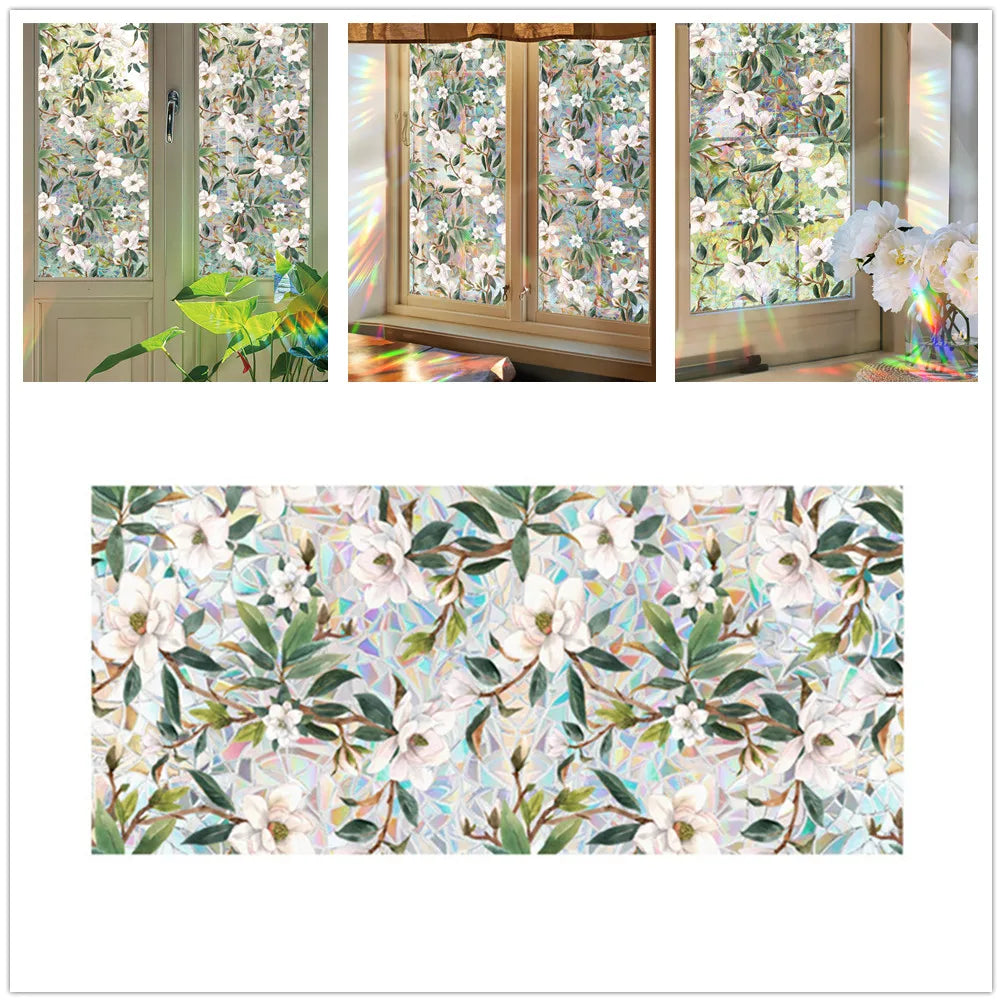 Window Film, Non-Adhesive Static Cling Window Film, Stained Glass Window Decals, Window Stickers for Home Office