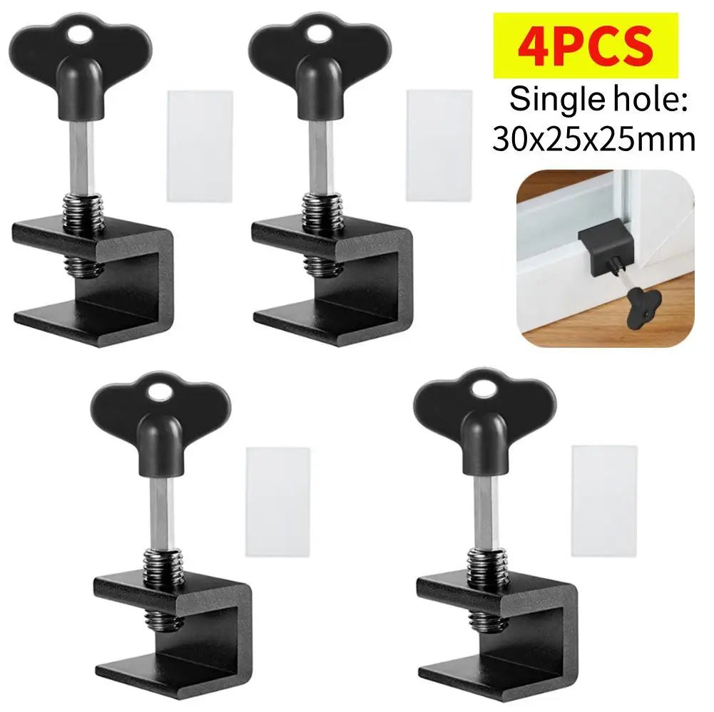 5-1pc Sliding Sash Stopper Cabinet Locks Straps Aluminum Alloy Safety Lock Child Protection Door And Window Anti-theft Lock