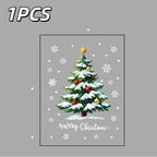1/2pcs Christmas Window Stickers Reusable Window Decoration Supplies Christmas Tree Snowman Snowflake Glass Decorations Tools