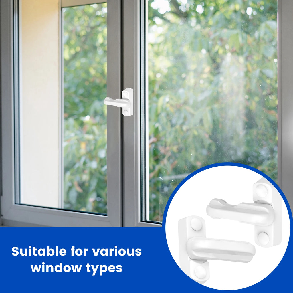 12 Pcs Window Latch Aluminium Safety Window Handle Child Lock with Screws 180° Rotating for Home Apartment UPVC PVC Door Window