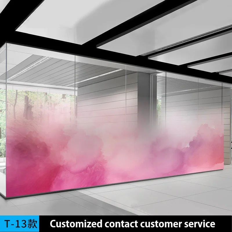 AIMOR Sticker Self-adhesive Customized Printing LOGO Decoration Office Use Translucency Semi-privacy Gradient Window Glass Film
