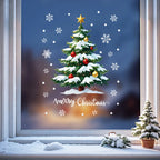 1/2pcs Christmas Window Stickers Reusable Window Decoration Supplies Christmas Tree Snowman Snowflake Glass Decorations Tools