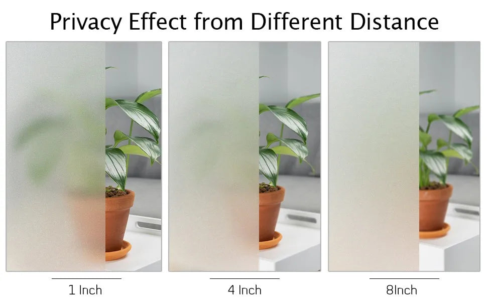 Frosted Window Privacy Film Heat Control UV Blocking, Static Cling Non-Adhesive Reusable Door coverings for Bathroom Home Office