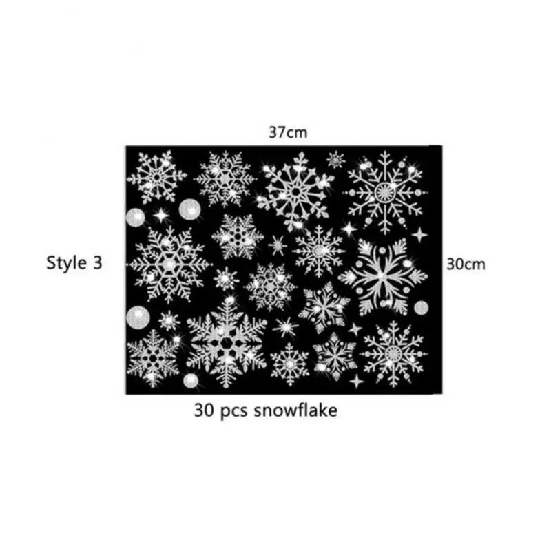 Glitter Effect Snowflake Electrostatic Wall Sticker Christmas Kids Room Decor Glass Window Home Decoration New Year Wallpaper