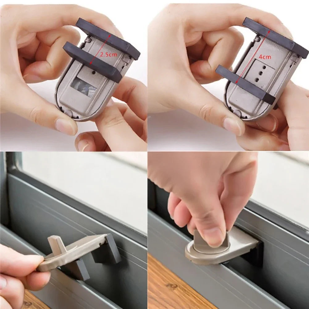 Horizontal Sliding Window Lock | Child Safety Anti-Theft for Vinyl/Aluminum | Adjustable Easy Install