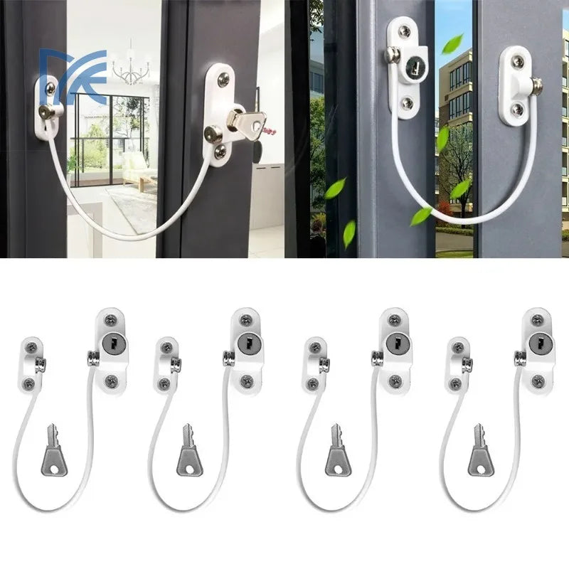 4pcs Children's Safety Window Door Lock Protection Limiter for Windows Lockers Child Safety