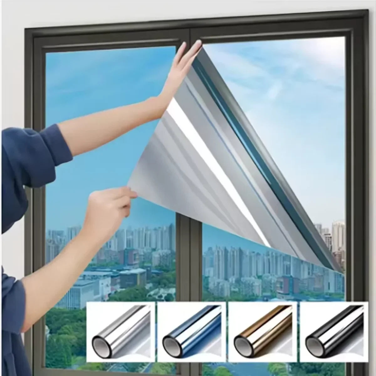 sun protection one-way mirrors window film stickers Household insulated glass film windows balconies privacy protection