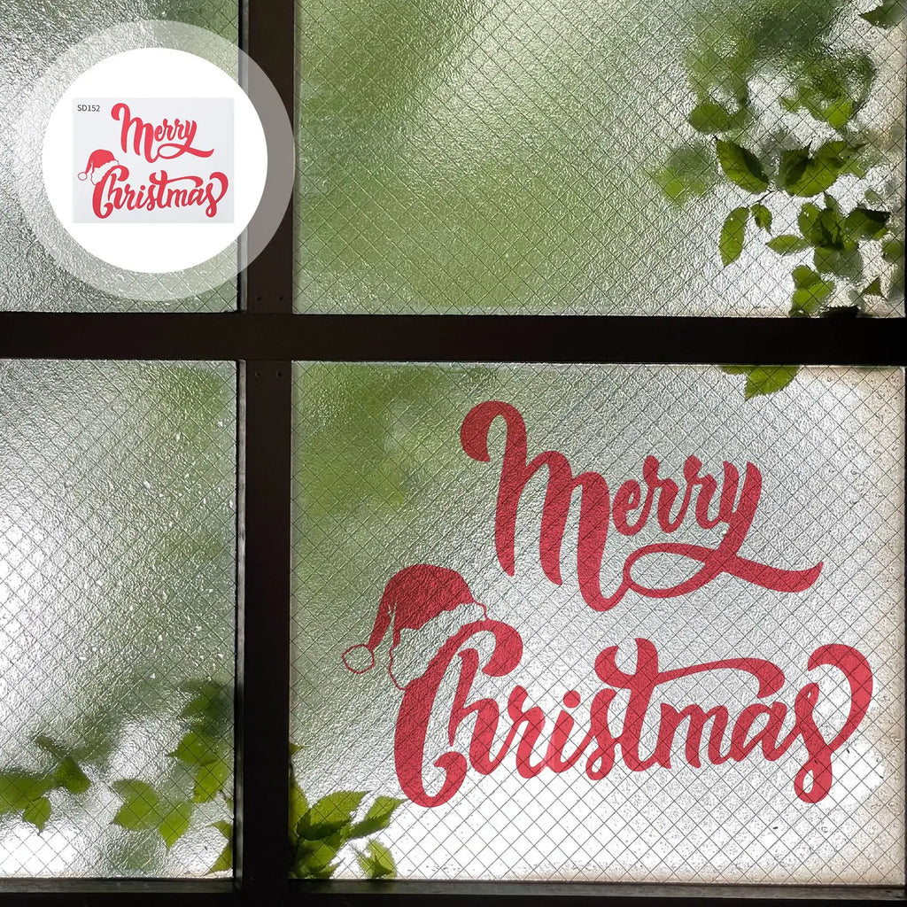 Merry Christmas Wall Stickers Showcase Window Festival Decals Santa Murals New Year Christmas Decorations for Home 20x27cm  ﻿