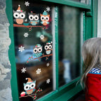 Christmas Owl On Branch Wall Stickers For Home Decor Mural Living Room Decoration Wallpaper Glass Window New Year Festival Decal