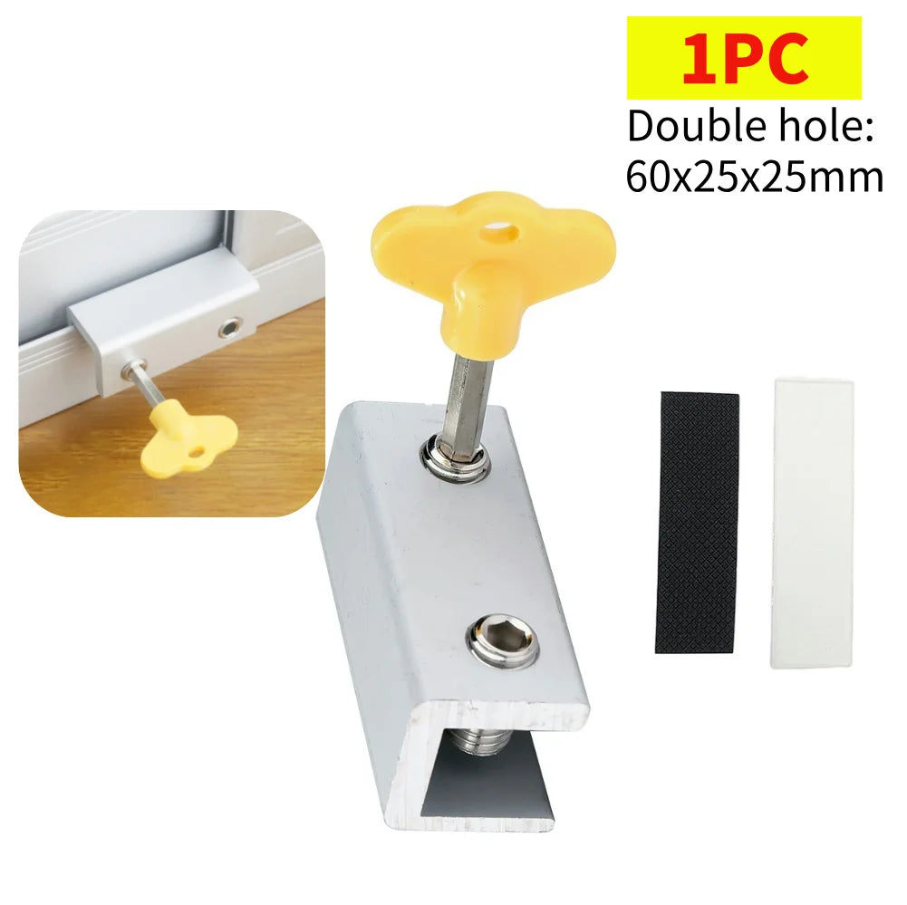5-1pc Sliding Sash Stopper Cabinet Locks Straps Aluminum Alloy Safety Lock Child Protection Door And Window Anti-theft Lock