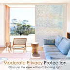 Window Privacy Film Stained Glass Window Film Mosaic Static Cling Decorative Window Vinyl, Non-Adhesive UV Blocking for Home