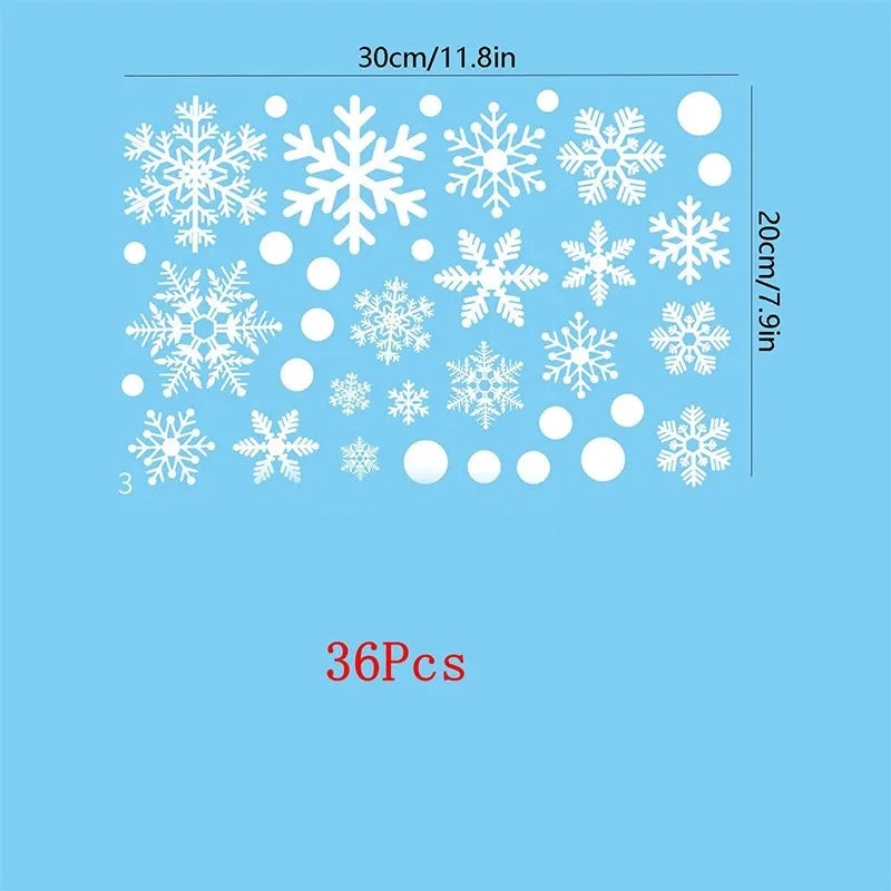 20X30CM Glass Window Snowflake Stickers - Christmas Decor for Home Room, New Year Gift, Navidad & Holiday Supplies