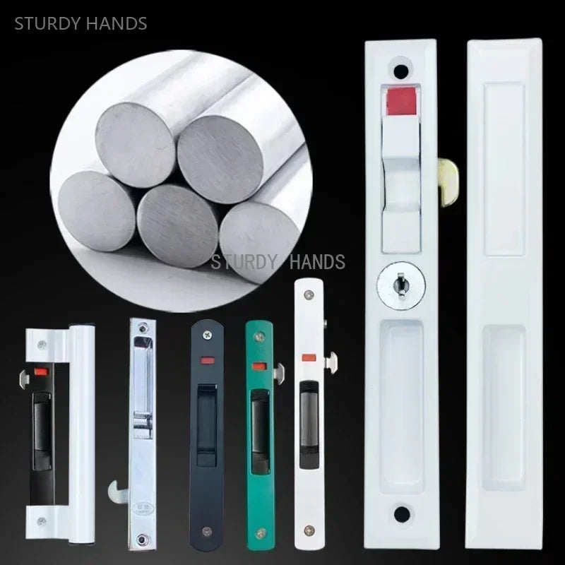 1 set of thickened stainless steel aluminum alloy door and window hook locks balcony sliding glass sliding door lock buckles