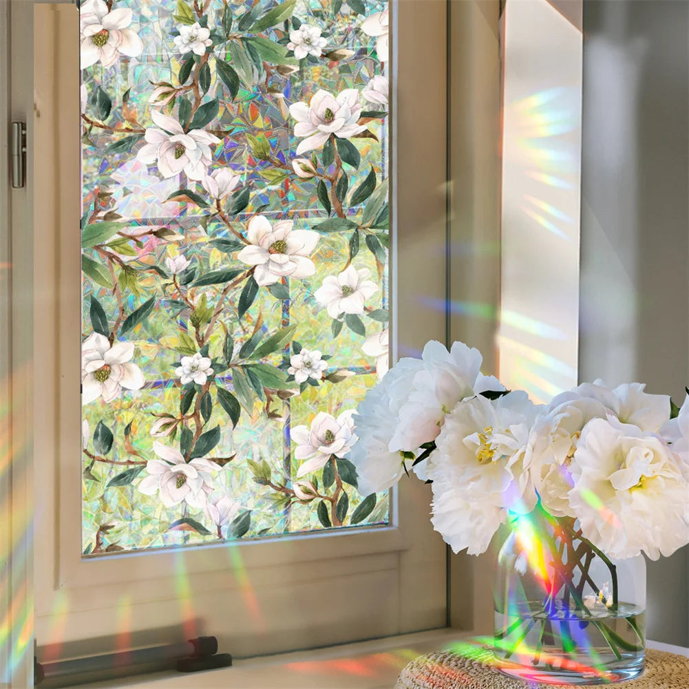 Window Film, Non-Adhesive Static Cling Window Film, Stained Glass Window Decals, Window Stickers for Home Office