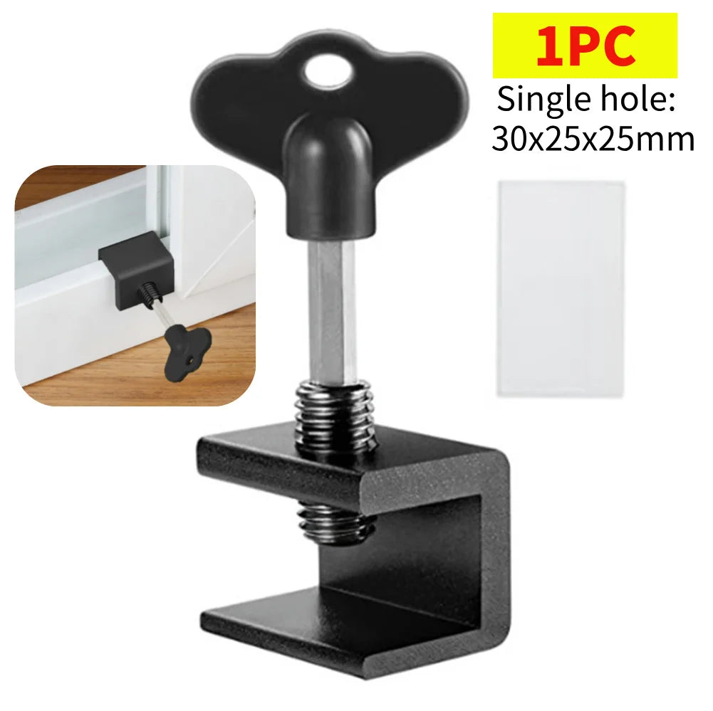 5-1pc Sliding Sash Stopper Cabinet Locks Straps Aluminum Alloy Safety Lock Child Protection Door And Window Anti-theft Lock