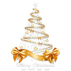 Christmas Window Decals 25.59x17.72 Inch Decal Pvc Double-Sided Golden Christmas Tree Window Sticker for Home Window Wall Decor